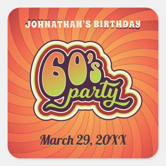 Groovy 60's Party Stickers (Voorkant)