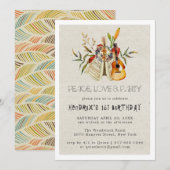 Groovy 60s thema verjaardagsfeest boho uitnodiging (Voorkant / Achterkant)