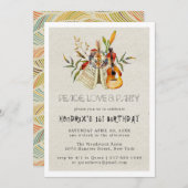 Groovy 60s Themed Birthday Party Boho Invitation (Voorkant / Achterkant)