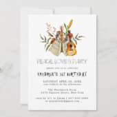 Groovy 60s Themed Birthday Party Boho Invitation (Voorkant)