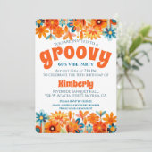 Groovy 60's Vibe Floral Retro Verjaardag Kaart (Staand voorkant)