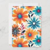 Groovy 60's Vibe Floral Retro Verjaardag Kaart (Achterkant)