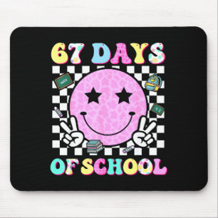 Groovy 67 dagen school Smile Face Leraar Kids W Muismat