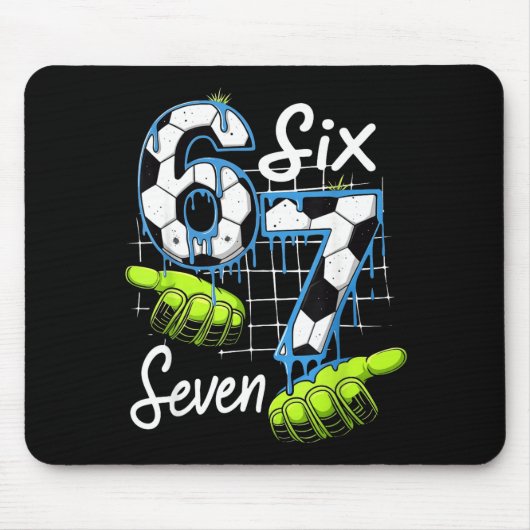 Groovy 67 Voetbalveld Six Seven Grappige Meme Drip Muismat (Voorkant)