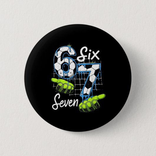 Groovy 67 Voetbalveld Six Seven Grappige Meme Drip Ronde Button 5,7 Cm (Voorkant)