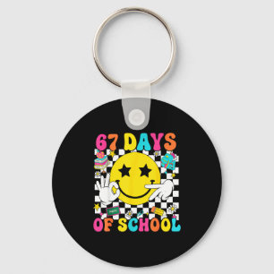 Groovy 67e schooldag 67 Meme Leraar Jongen Meisje Sleutelhanger