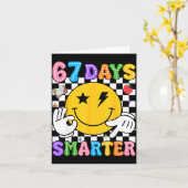 Groovy 67th Day Of School Shirt 67 Days Smarter Te Kaart (Gele Bloem)