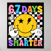 Groovy 67th Day Of School Shirt 67 Days Smarter Te Poster (Voorkant)