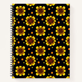 Groovy 70er jaren Daisy Bloem Kracht Patroon Notitieboek