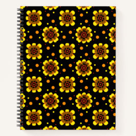 Groovy 70er jaren Daisy Bloem Kracht Patroon Notitieboek