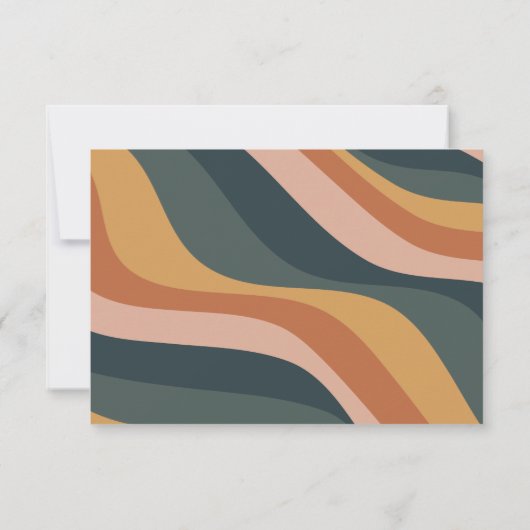 Groovy 70's aarthy Boho Abstracte Stripes Aangepas Bedankkaart (Achterkant)