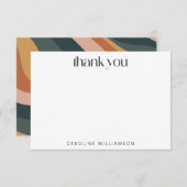 Groovy 70's aarthy Boho Abstracte Stripes Aangepas Bedankkaart (Voorkant / Achterkant)