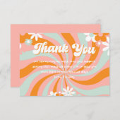 Groovy 70s Baby shower Dank u Bedankkaart (Voorkant / Achterkant)