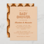 Groovy 70s Baby shower voor bruine retrorparen (Voorkant / Achterkant)