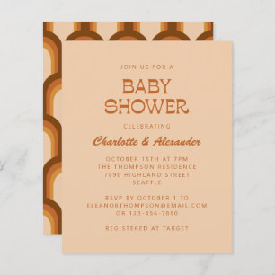 Groovy 70s Baby shower voor bruine retrorparen