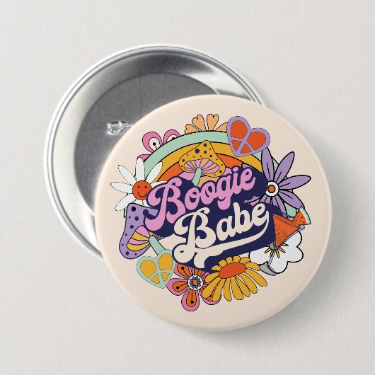 Groovy 70s Bachelorette Boogie Babe ID929 Ronde Button 7,6 Cm (Voorkant /achterkant)