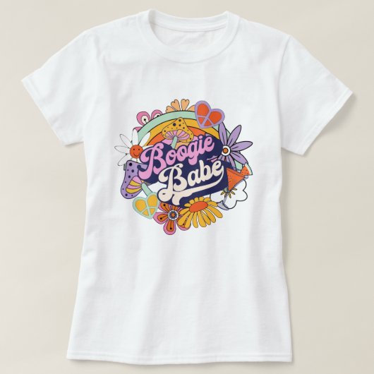 Groovy 70s Bachelorette Boogie Babe ID929 T-shirt (Design voorkant)