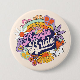 Groovy 70s Bachelorette Boogie Bruid ID929 Badge Ronde Button 7,6 Cm