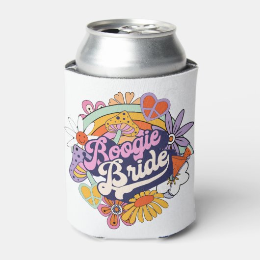 Groovy 70s Bachelorette Boogie Bruid ID929 Blikjeskoeler (Blikje Voorkant)