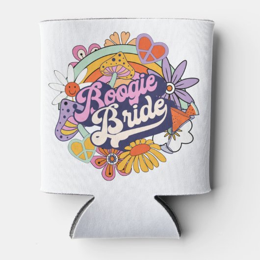 Groovy 70s Bachelorette Boogie Bruid ID929 Blikjeskoeler (Voorkant)