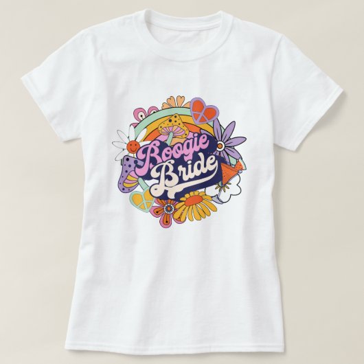 Groovy 70s Bachelorette Boogie Bruid ID929 T-shirt (Design voorkant)