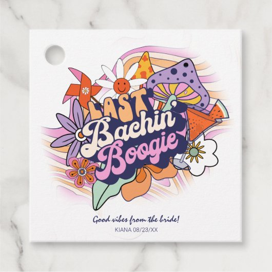 Groovy 70s Bachelorette Goede Vibes ID929 Bedankjes Labels (Voorkant)