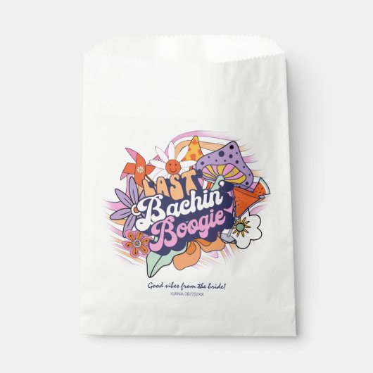 Groovy 70s Bachelorette Goede Vibes ID929 Bedankzakje (Voorkant)