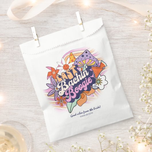 Groovy 70s Bachelorette Good Vibes ID929 Bedankzakje (Geknipt)