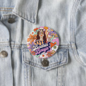 Groovy 70s Bachelorette Laatste Bachin' Boogie ID9 Ronde Button 7,6 Cm (In situ)