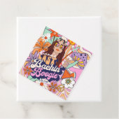 Groovy 70s Bachelorette Last Bachin' Boogie ID929 Bedankjes Labels (In situ)