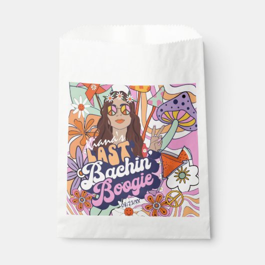 Groovy 70s Bachelorette Last Bachin' Boogie ID929 Bedankzakje (Voorkant)