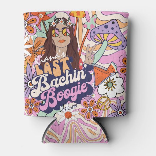 Groovy 70s Bachelorette Last Bachin' Boogie ID929 Blikjeskoeler (Voorkant)