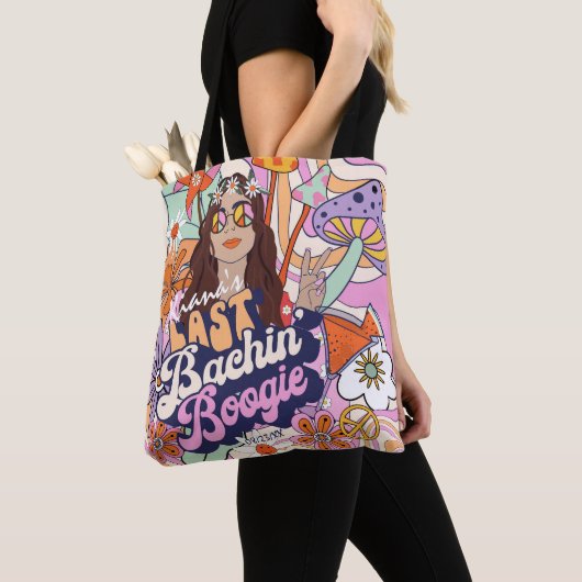 Groovy 70s Bachelorette Last Bachin' Boogie ID929 Tote Bag (Dichtbij)