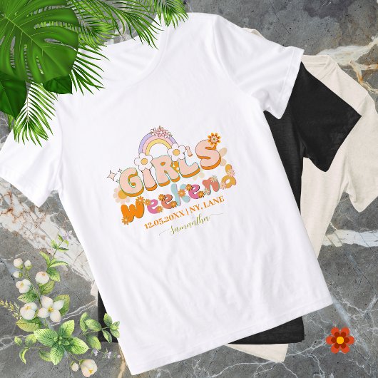 Groovy 70s Bachelorette T-shirt: Aangepaste naam e Tri-Blend Shirt