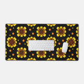 Groovy 70s Daisy Flower Power Pattern Bureaumat (Keyboard & Muis)