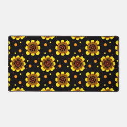 Groovy 70s Daisy Flower Power Pattern Bureaumat