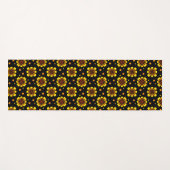 Groovy 70s Daisy Flower Power Pattern Yogamat (Voorkant (horizontaal))