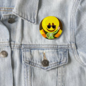 Groovy 70s Disco Guy Fun Guy Ronde Button 5,7 Cm (In situ)