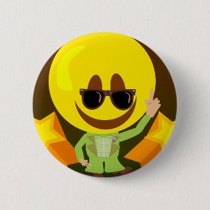 Groovy 70s Disco Guy Fun Guy Ronde Button 5,7 Cm