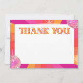 Groovy 70s Disco Party Dank Je Kaart, SARA Bedankkaart (Achterkant)