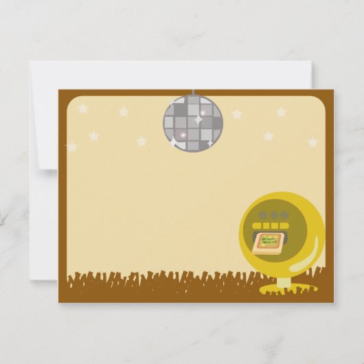 Groovy 70's Disco Party Kaart (Voorkant)