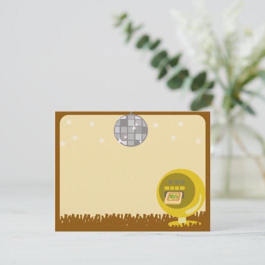 Groovy 70's Disco Party Kaart (Staand voorkant)