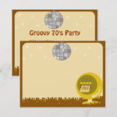 Groovy 70's Disco Party Kaart (Voorkant / Achterkant)