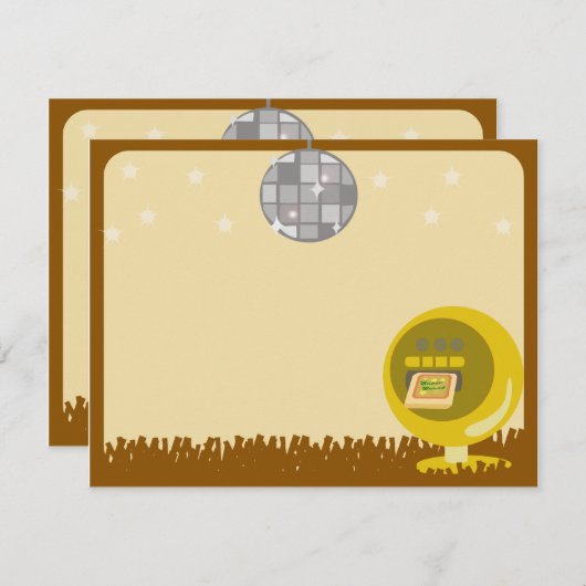 Groovy 70's Disco Party Kaart (Voorkant / Achterkant)