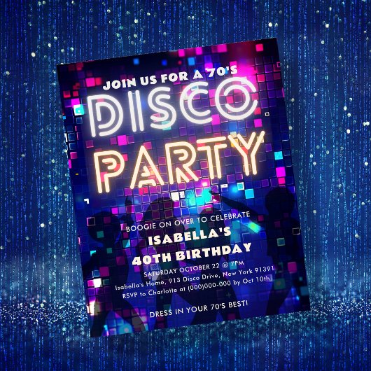 Groovy 70's Disco Party Verjaardag Budget Uitnodig