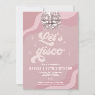 Groovy 70s Disco Verjaardagsuitnodiging Kaart