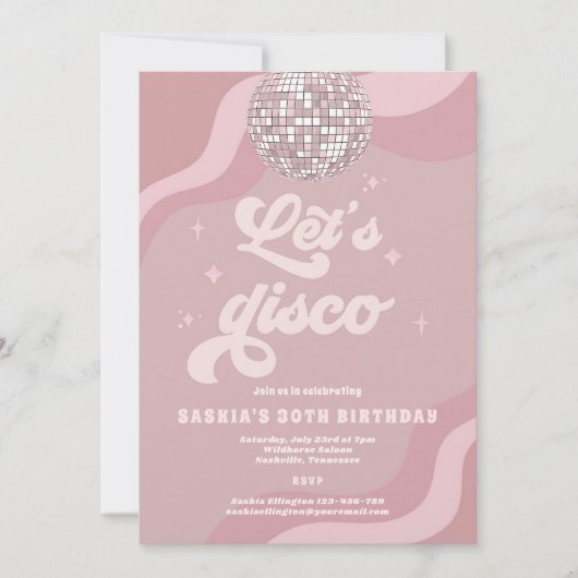 Groovy 70s Disco Verjaardagsuitnodiging Kaart (Voorkant)