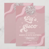 Groovy 70s Disco Verjaardagsuitnodiging Kaart (Voorkant / Achterkant)