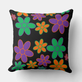 Groovy 70s Flower Design Pillow Kussen