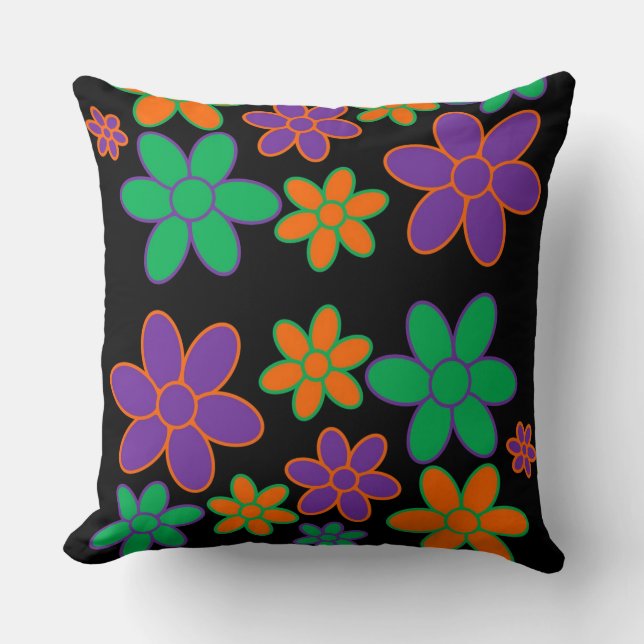 Groovy 70s Flower Design Pillow Kussen (Voorkant)
